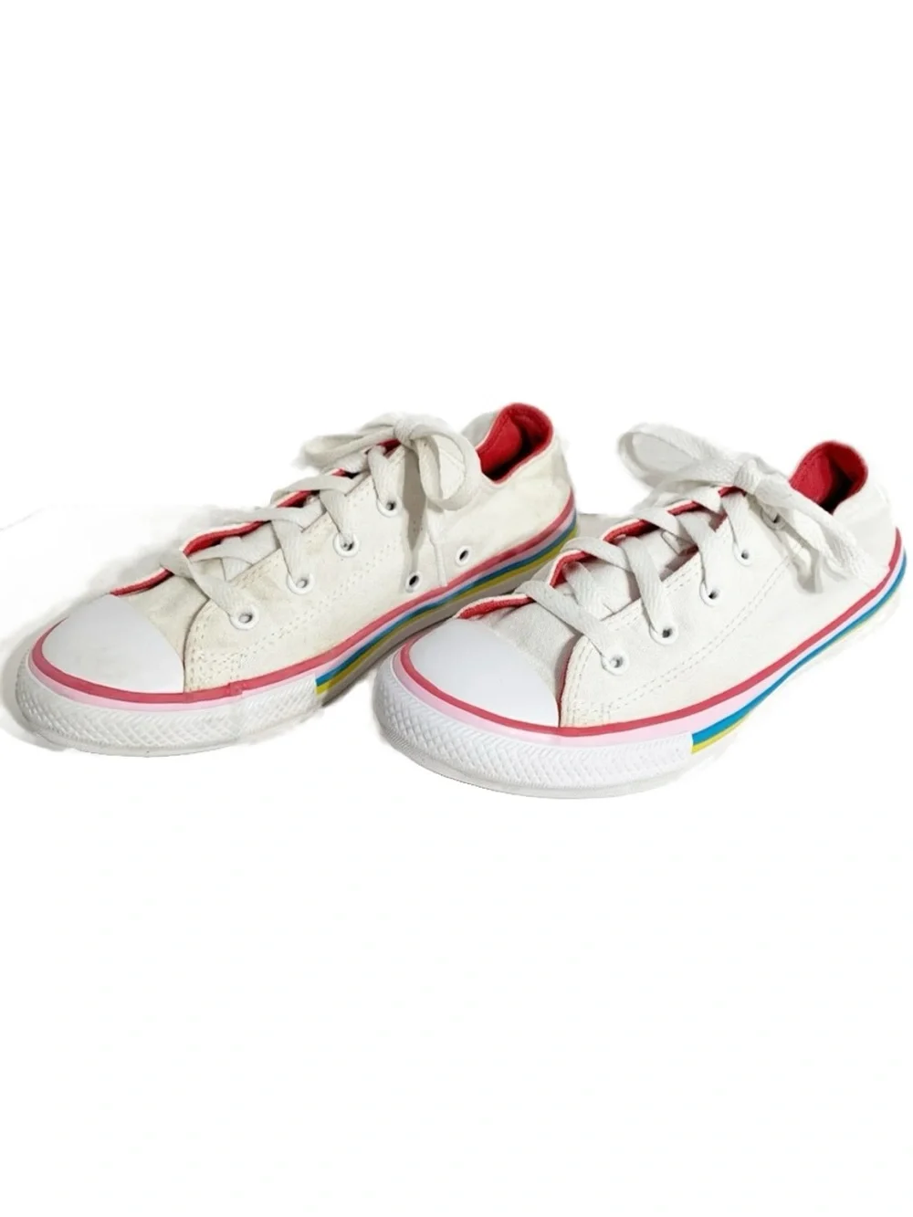 Converse Chuck Taylor All Star Canvas Sneakers Rainbow Stripes Size 3 Big Kids